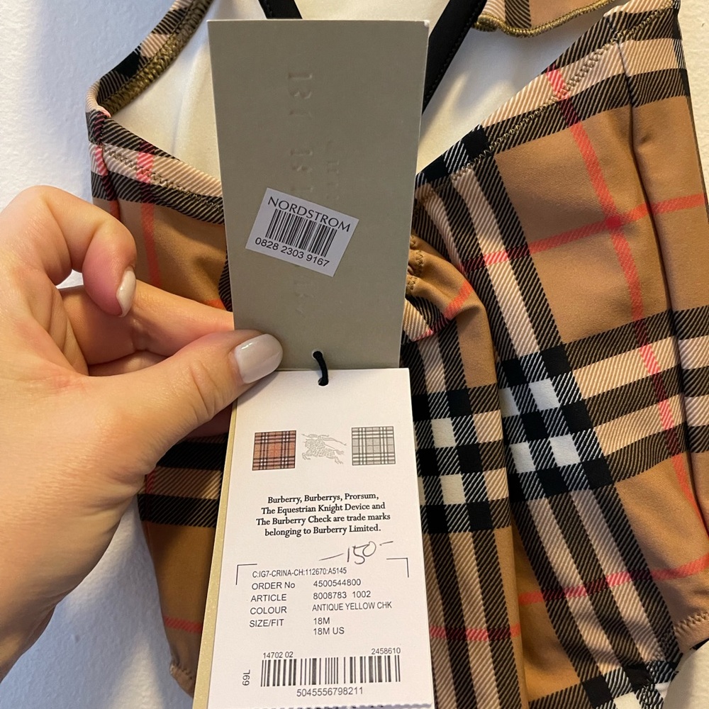 Burberry Kids Plaid One Piece Swimsuit - Picture 7 of 7